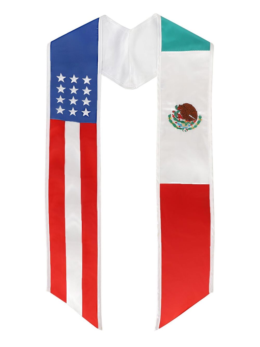 5705 Unisex National Flag Graduation Stole Embroidery Sash for Study Aboard